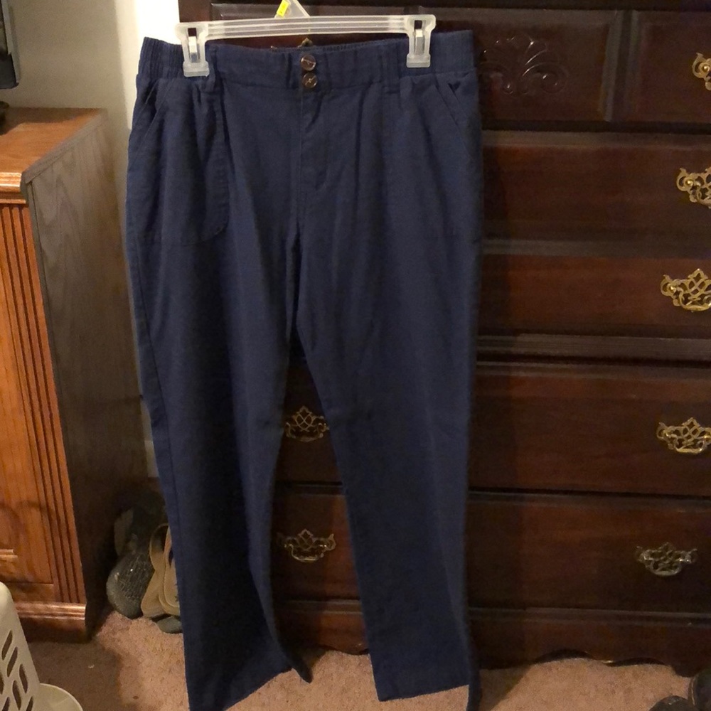 Navy linen pants